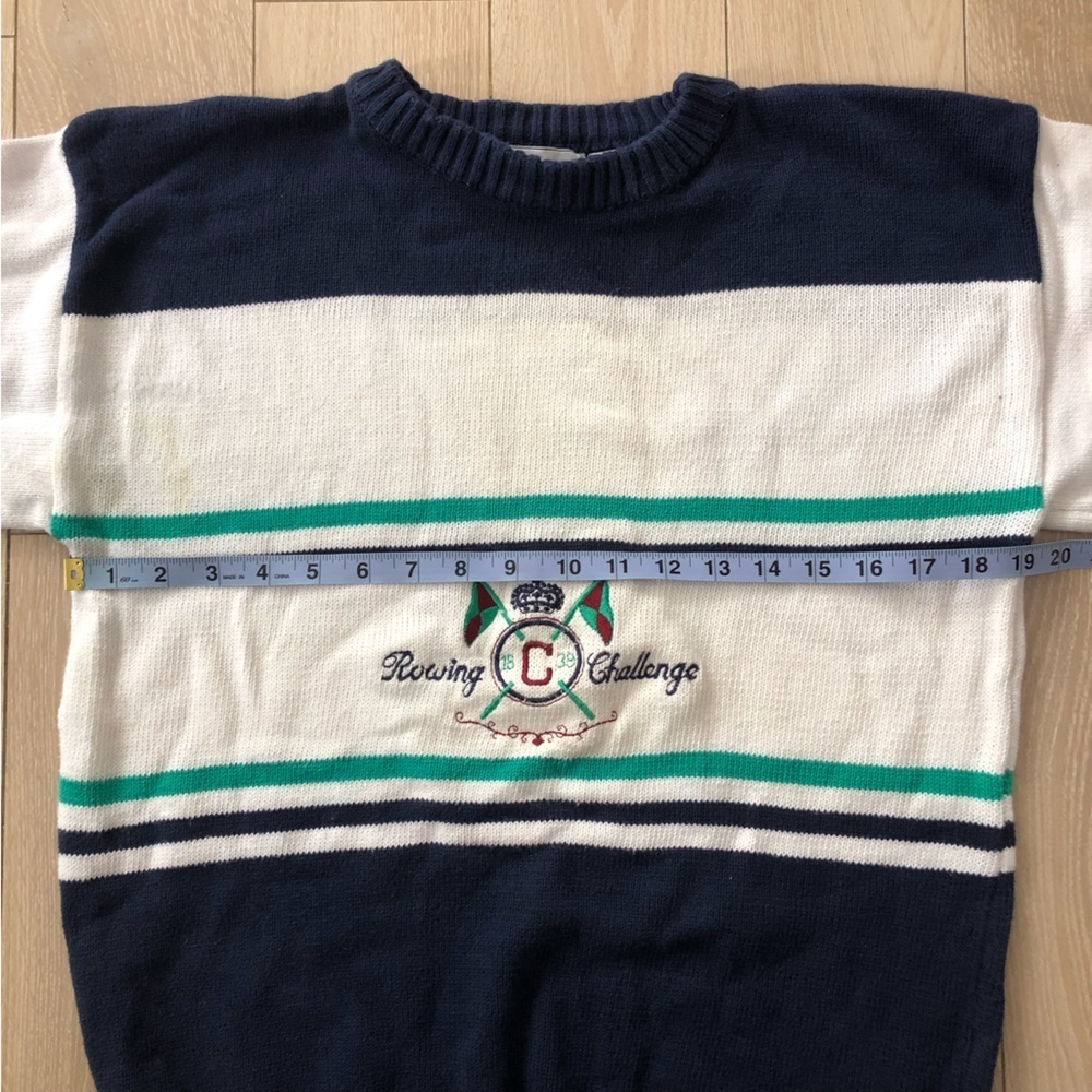 Vintage Cricketeer Sport Embroidered Crest Logo Sweater Size L Rowing Challenge - Picture 6 of 11